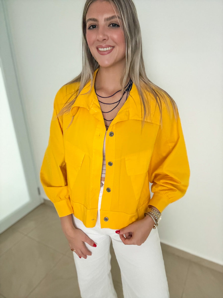 BRIGHT MUSTARD STRETCHY JACKET