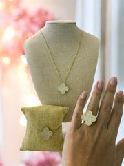 CLOVER RHINESTONE ADJUSTABLE NECKLACE