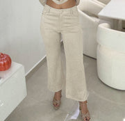 CREAM SUEDE PANTS
