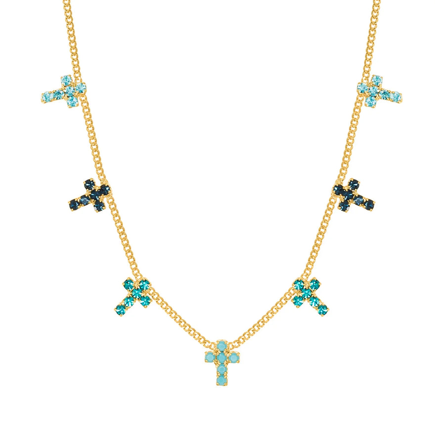 MULTI CROSS NECKLACE IN MARINA FAIRY