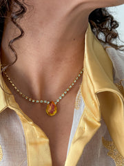 MILLI NECKLACE IN CHRYSOLITE/CITRUS LIME BRANDY