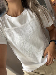 WHITE LACE TSHIRT