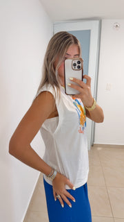 "VACATION CLUB" T-SHIRT BLOUSE