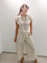 METALLIC GOLD KNITTED PANT