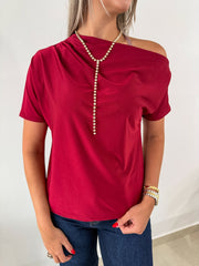 STRETCHY ELEGANT ONE SHOULDER BLOUSES
