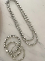 SILVER BALL NECKLACE