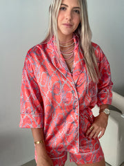 SATIN CORAL CHAINS PRINT SET