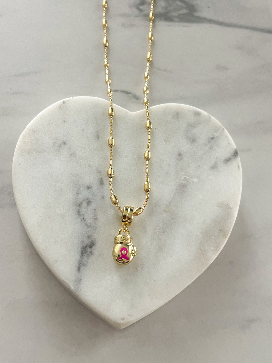 FIGHT CANCER FIST NECKLACE