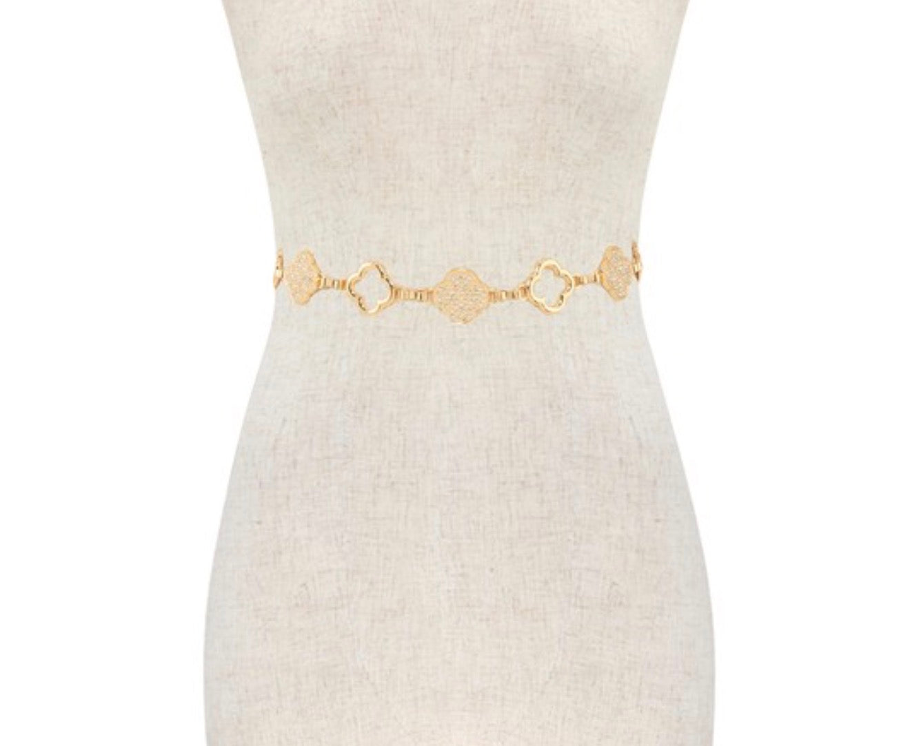 GOLD CLOVER CHAIN BELT