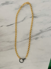 GOLD BLACK CUBANA NECKLACE