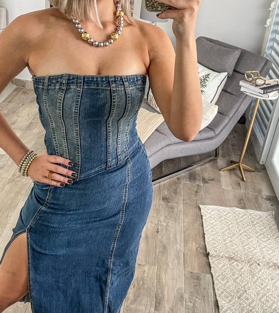DENIM SLIM DRESS