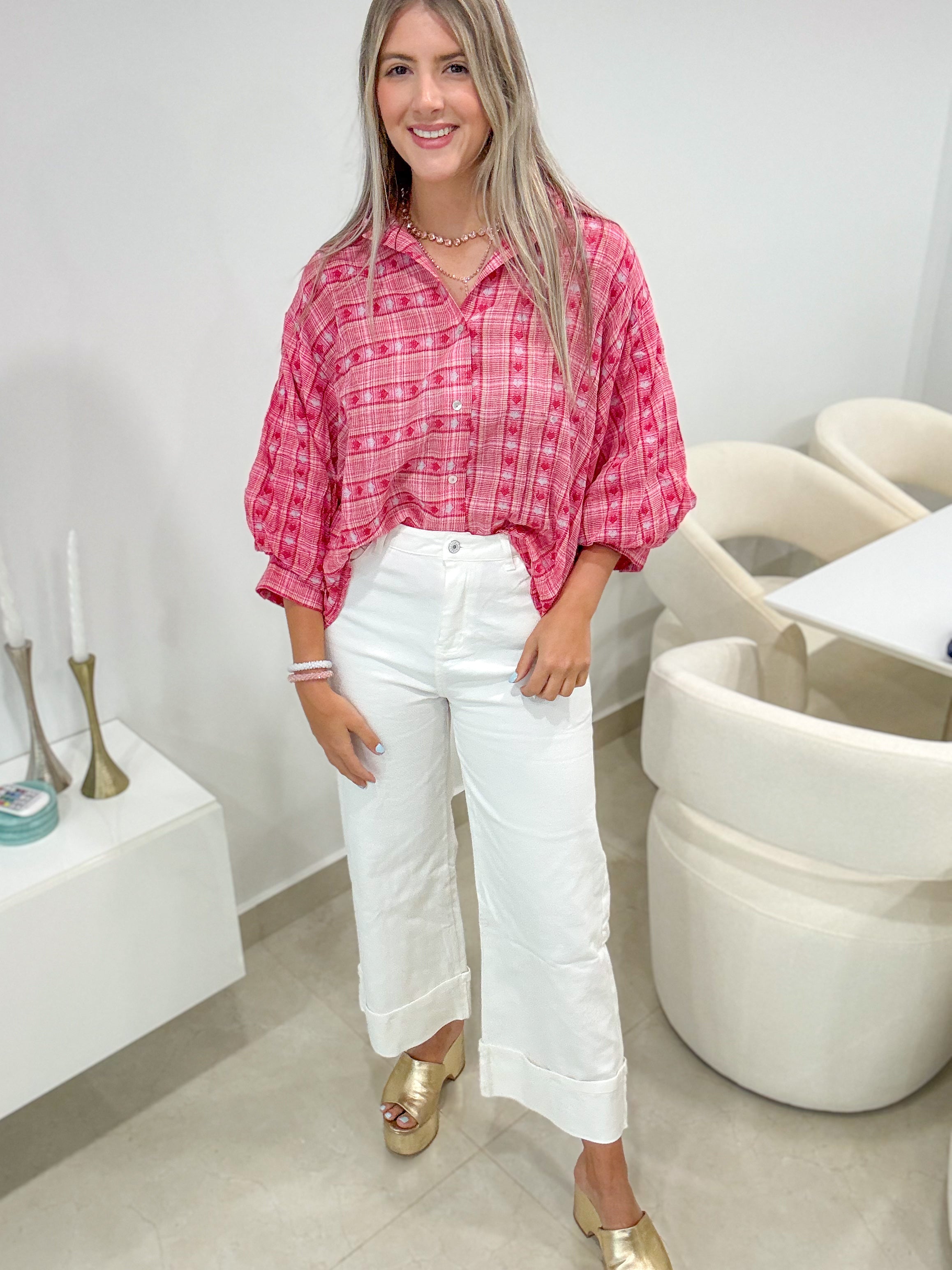 WHITE FOLDABLE STRETCHY JEANS