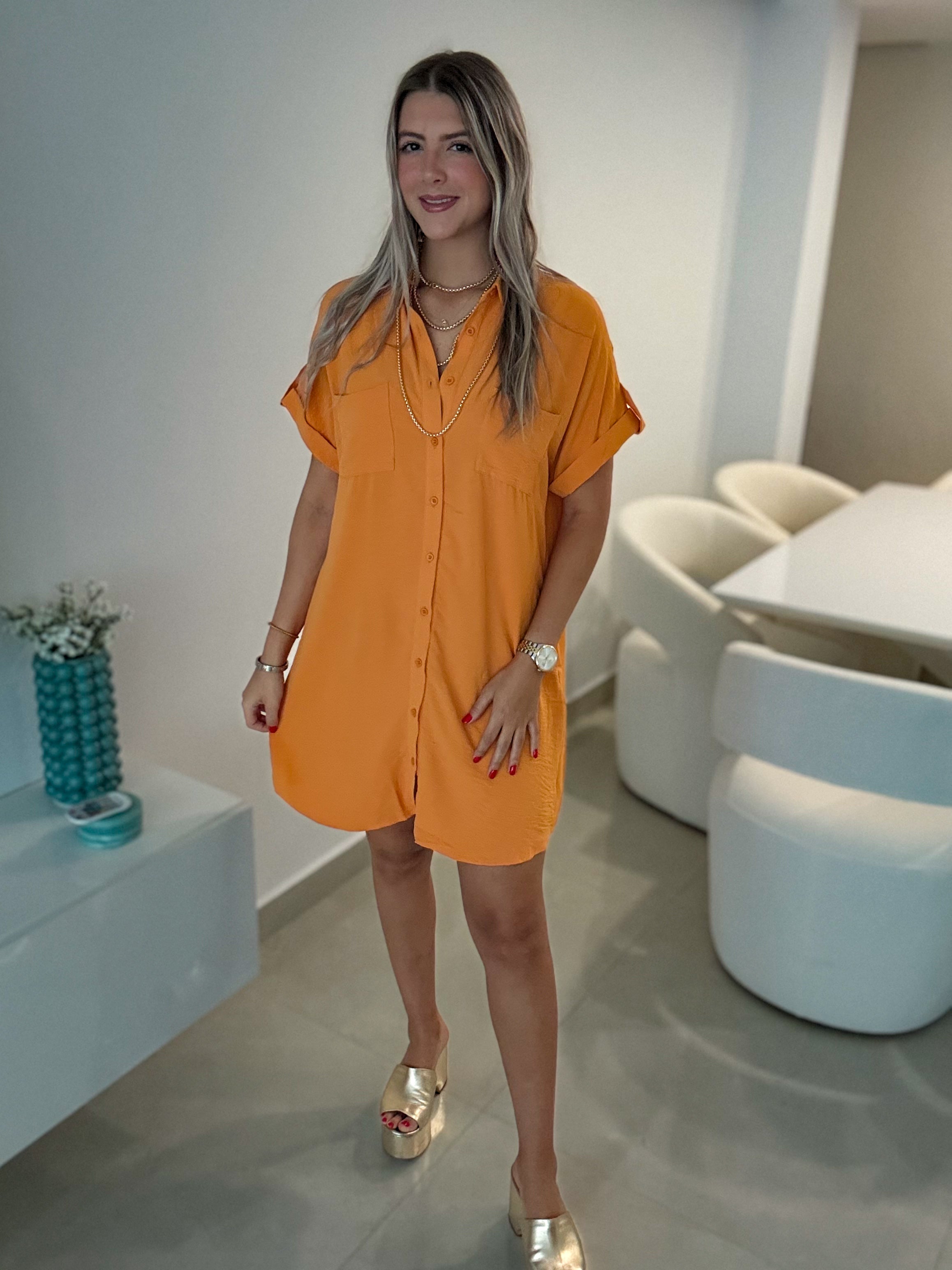 PUMPKIN SHIRT DRESS