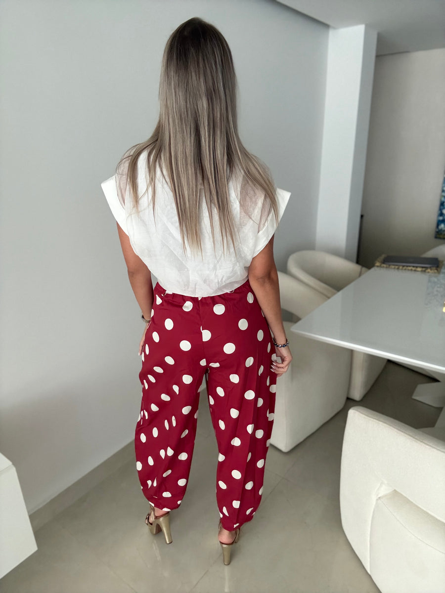 POLKA DOT BARREL PANTS