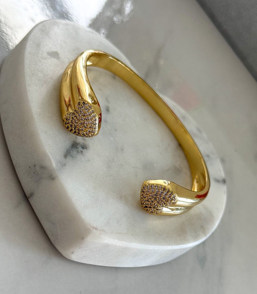 HEART RHINESTONE BANGLE