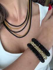 BLACK/GOLD 5-LAYERED NECKLACE COLLAB