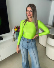 NEON LYCRA LONG SLEEVE BODYSUIT