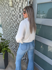 ONE SIZE SATIN KNOT BLOUSE