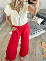 IVORY SILKY CROP TOP