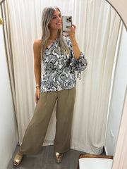 MOCHA STRETCHY SOLING LONG PANTS