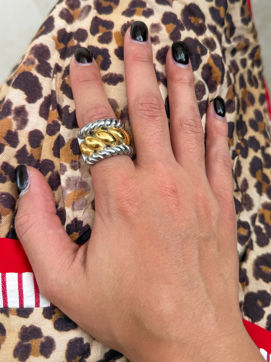 TWO TONE CHAINS RING