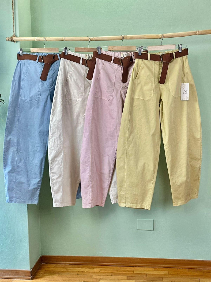 PASTEL COLOR BARREL JEANS