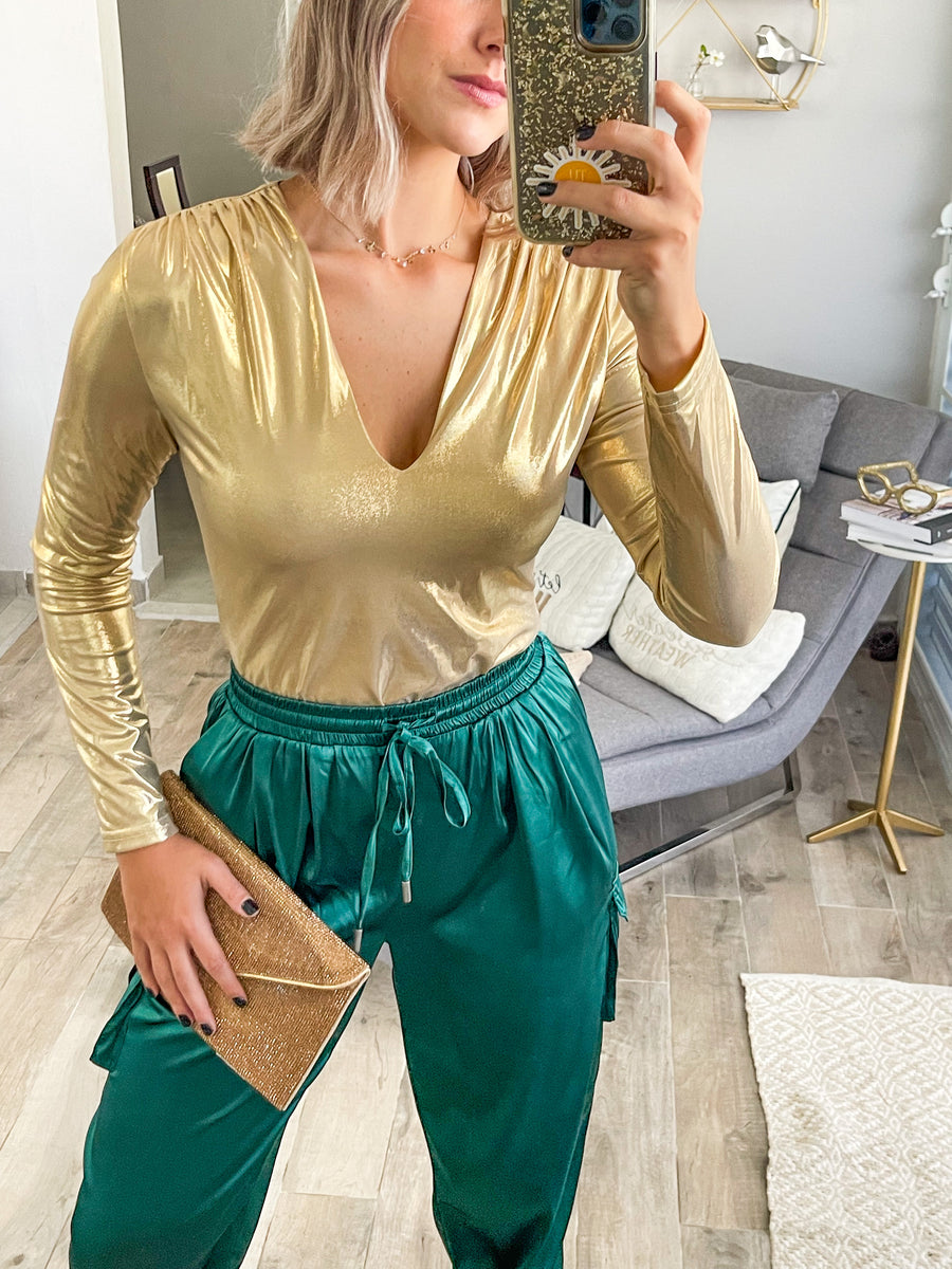 GOLD METALLIC BODYSUIT