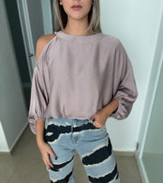 ONE SHOULDER SATIN TOPS