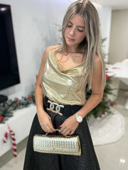 GOLD METALLIC CAMI BLOUSE