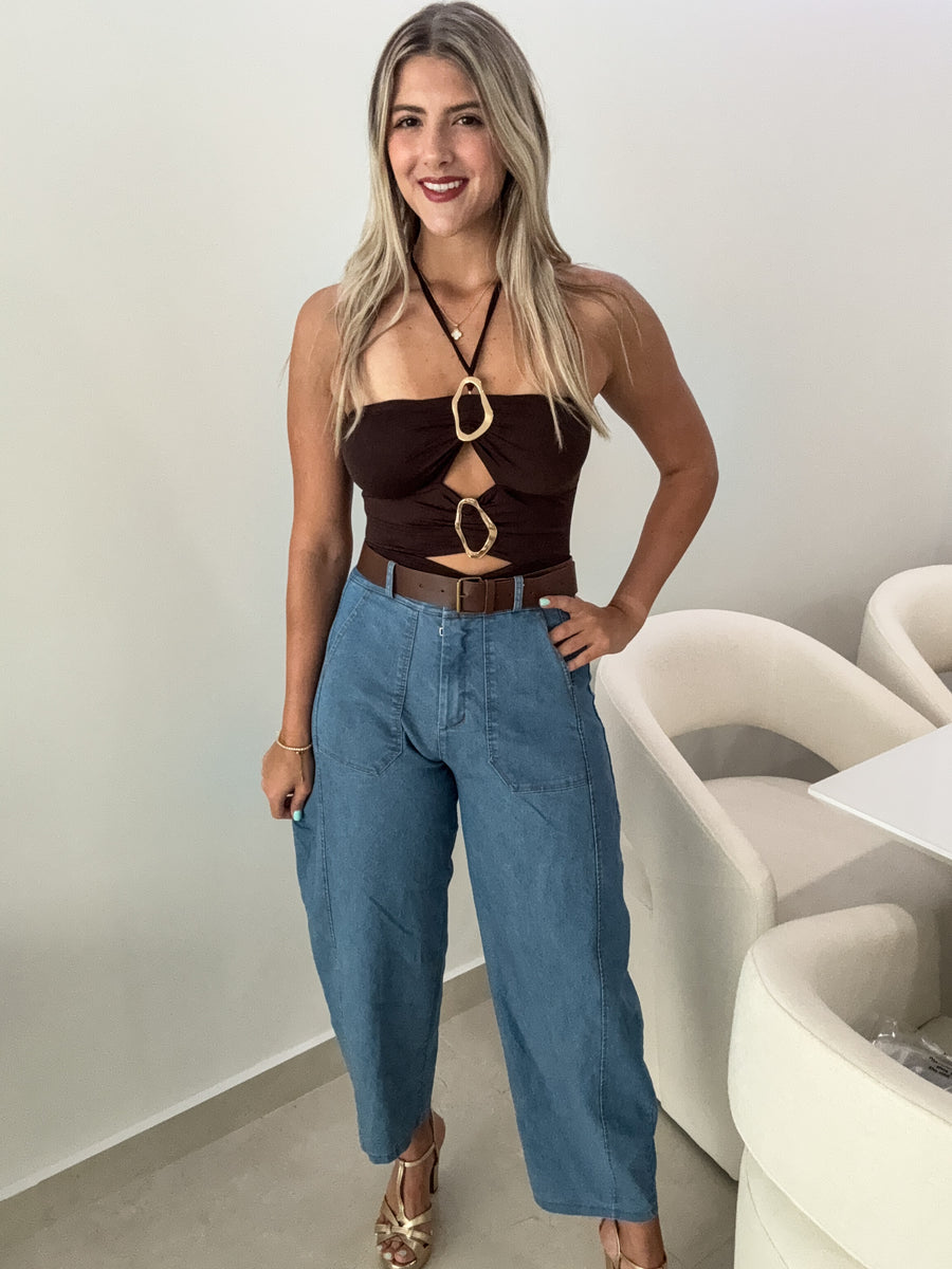 ELEGANT HALTER BODYSUIT