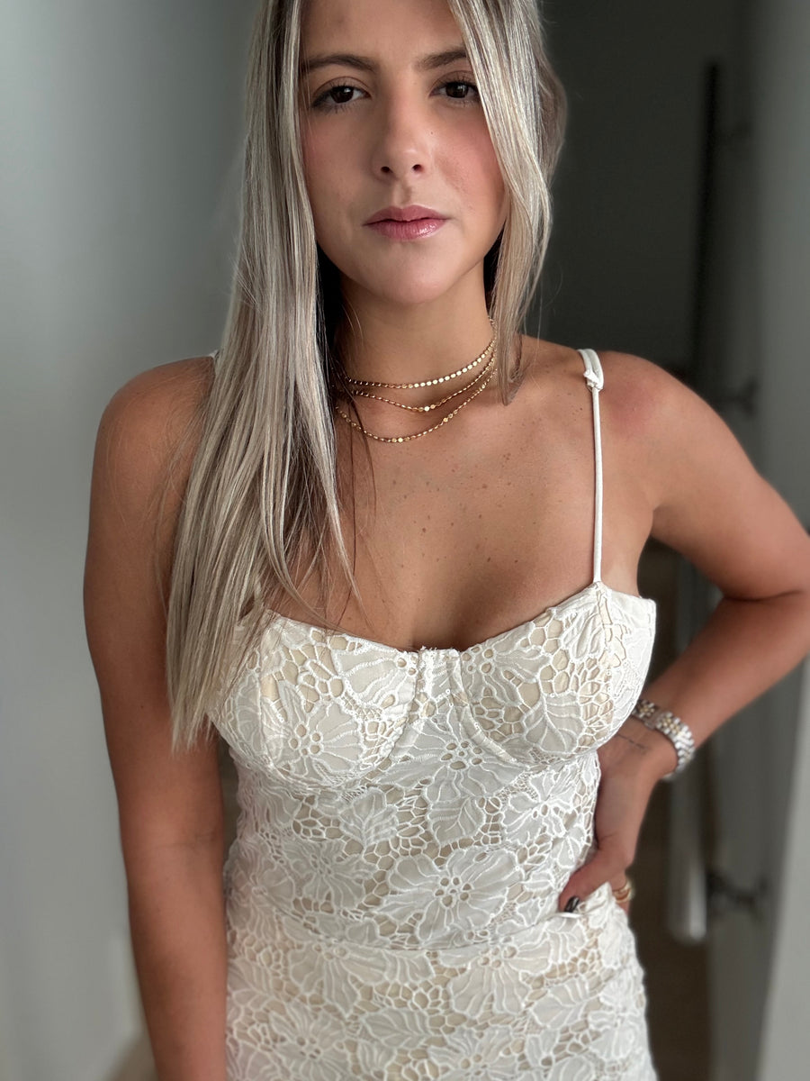 IVORY SEQUIN LACED BODYSUIT