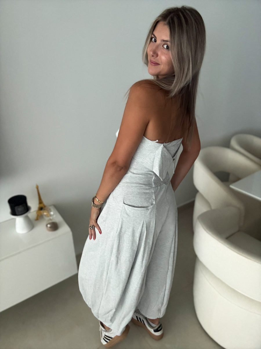 GRAY BARREL JUMPSUIT
