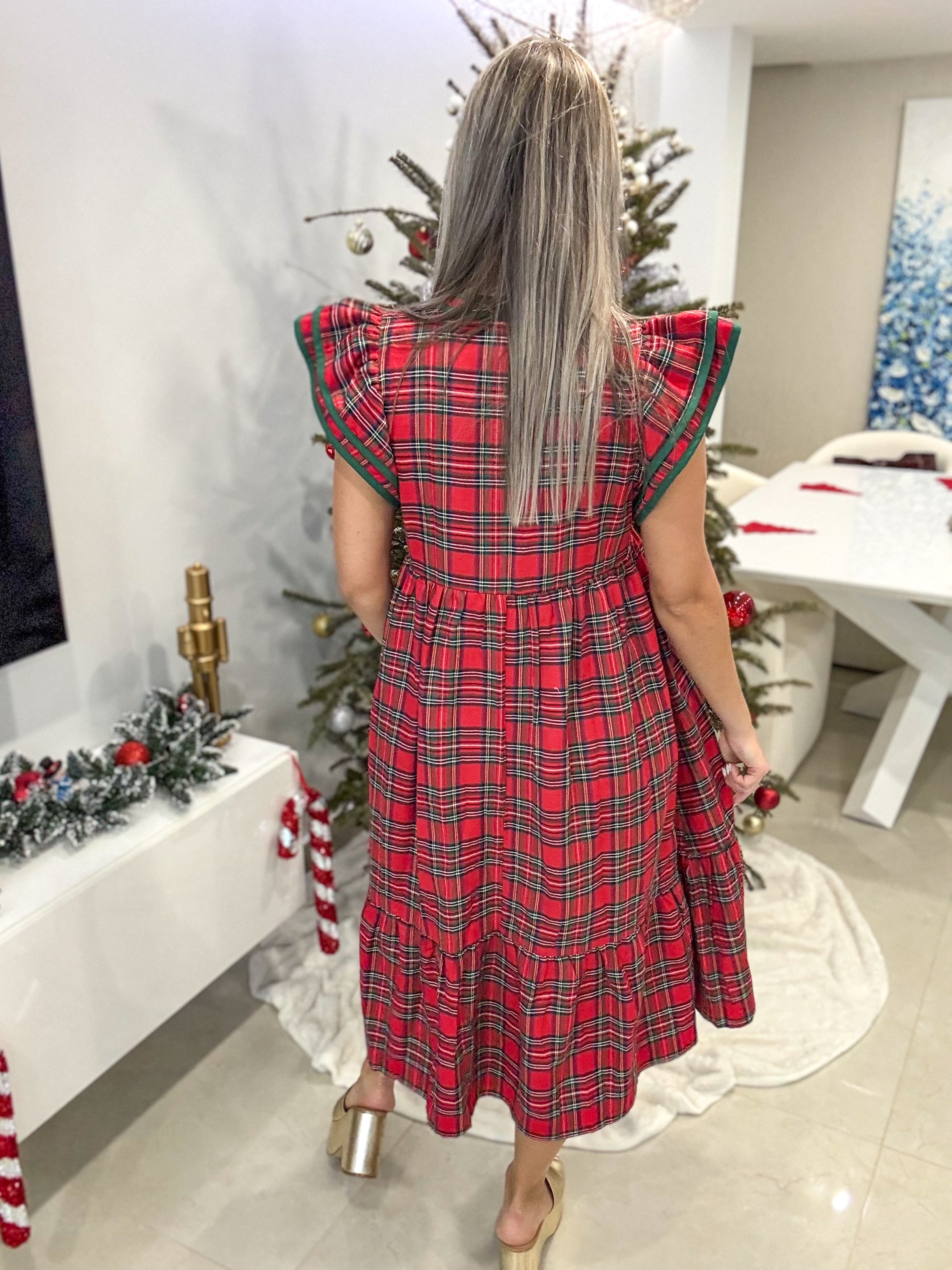 RED CHRISTMAS MIDI DRESS