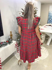 RED CHRISTMAS MIDI DRESS