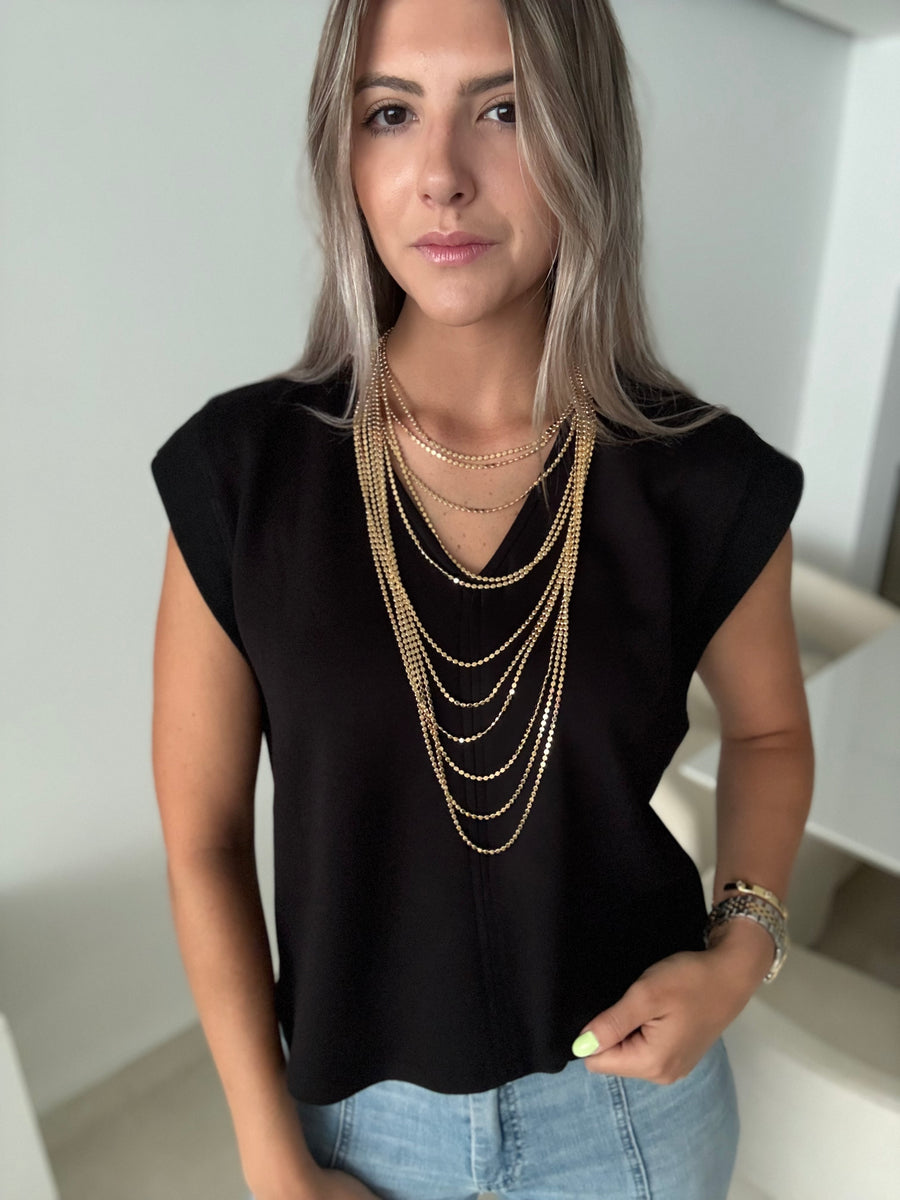 V-NECK MODAL BASIC BLOUSED