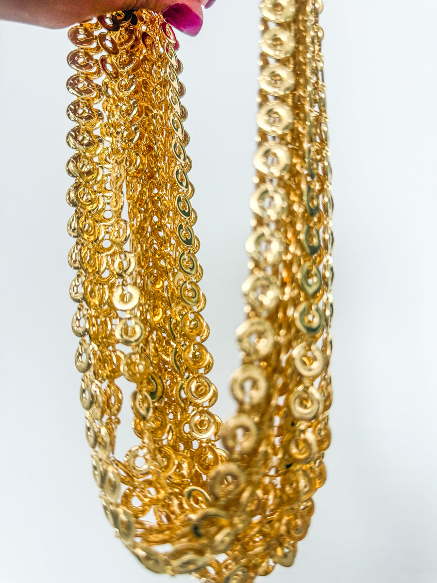 GOLD DISC NECKLACE