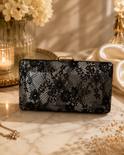 LACE TRICOLOR CLUTCH