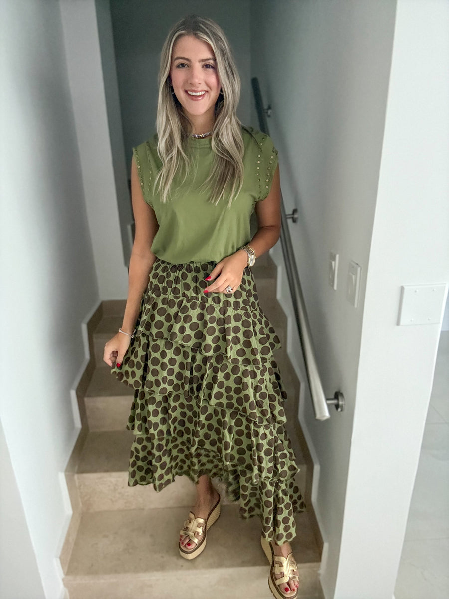POLKA DOT RUFFLE SKIRT