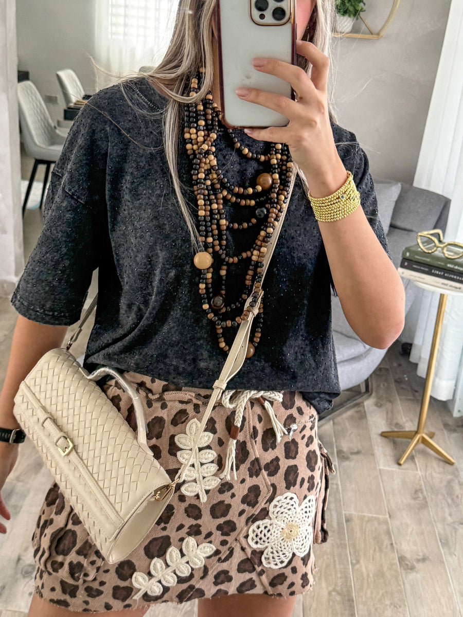 LEOPARD PATCHWORK SKIRT