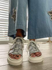 SILVER MATTE SANDALS
