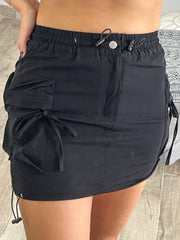 BLACK STRETCHY SKORT