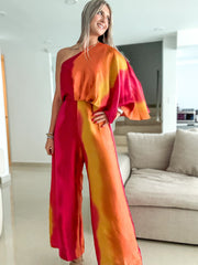 ONE SHOULDER OMBRE JUMPSUIT