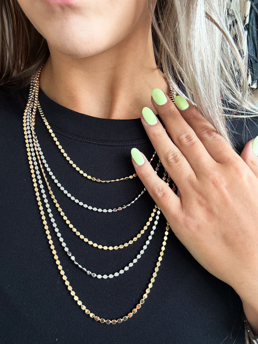 TWO TONE PAMPAS LAYERED NECKLACE