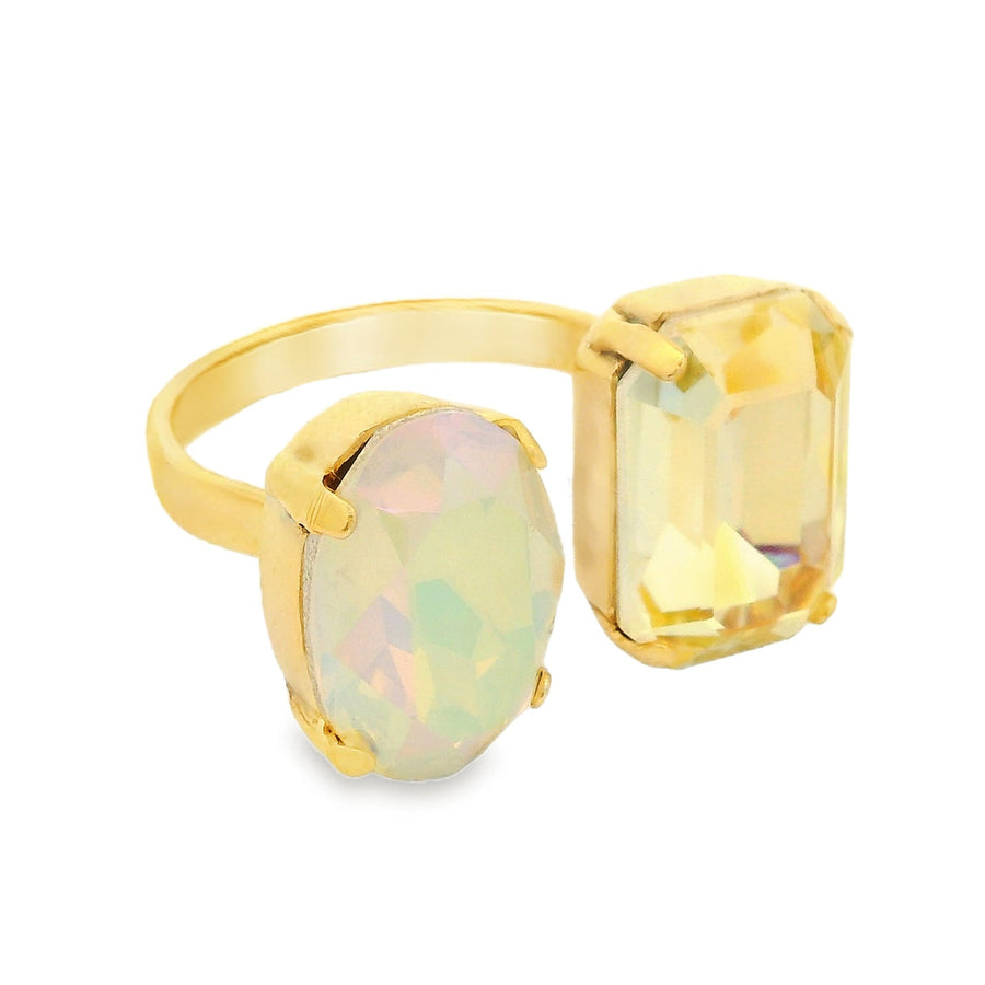 JANEL RING IN WHITE OPAL/YELLOW