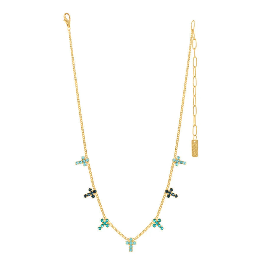 MULTI CROSS NECKLACE IN MARINA FAIRY