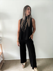BLACK MODAL TOP & PANT SET