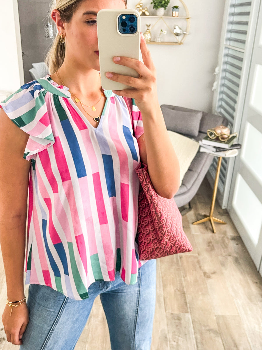 PINK PRINTED BLOUSE