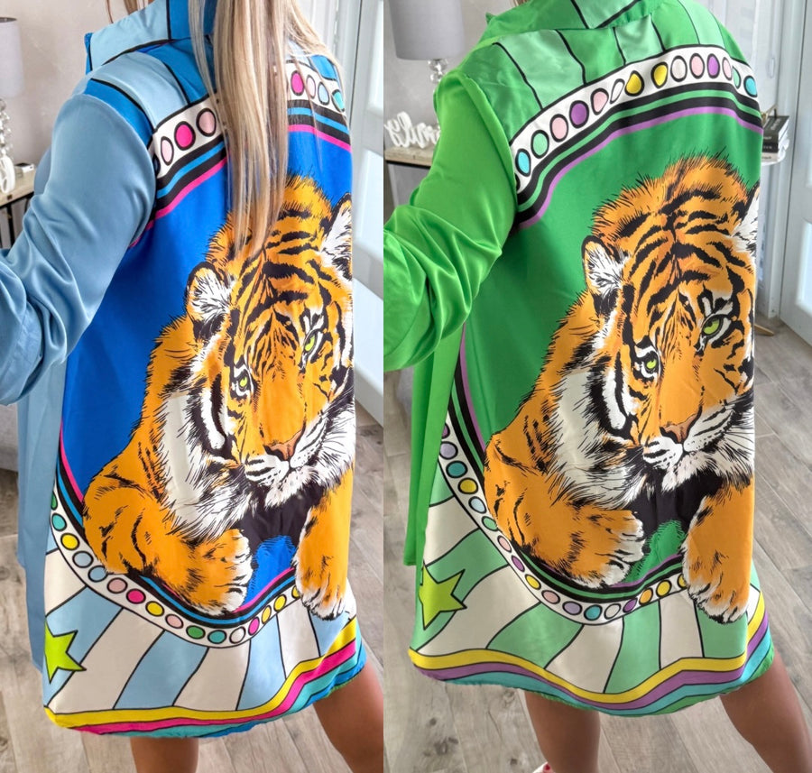 LION SATIN HIGH LOW BLOUSON/DRESS