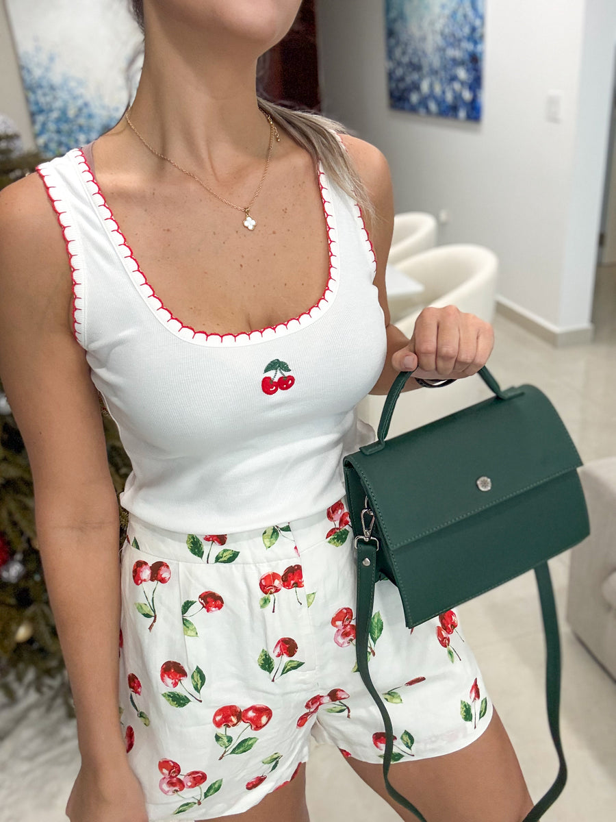 CHERRY PRINTED SHORTS