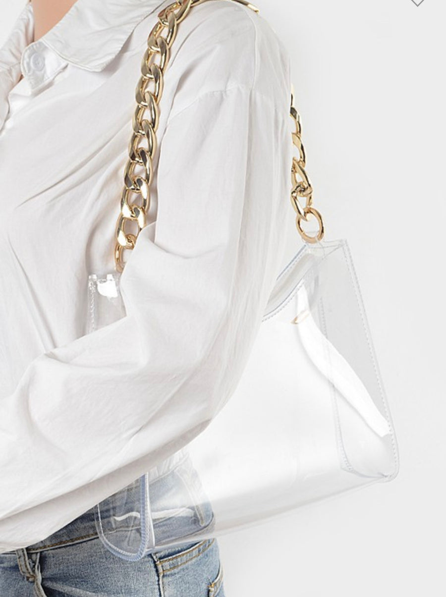 TRANSPARENT CHAIN BAG